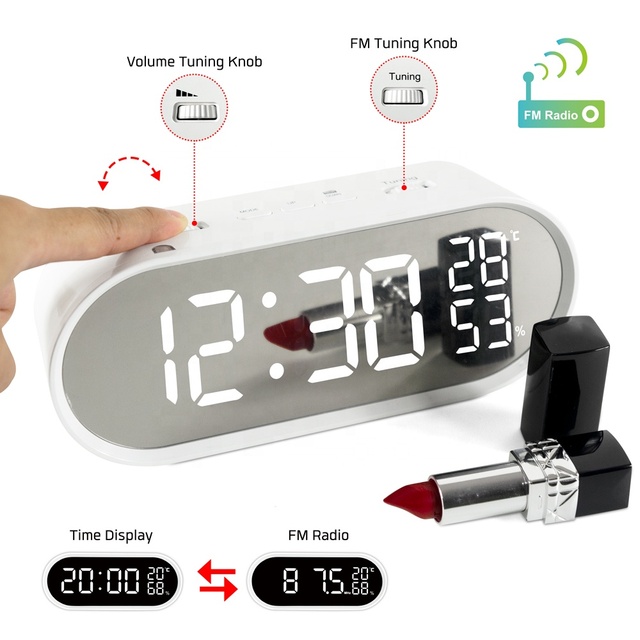 Multi-functional Evertop Led Dimmable Display Fm Radio Alarm Clock ET572