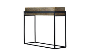 Table d'appoint en métal en aluminium la plus vendue forme rectangulaire unique conception de fleurs Table basse finie en or pour salon - Product Image 2