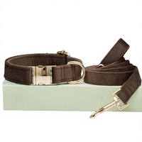 JIXIN Maßgeschneidertes Designer Blumen-Nylon-Band Halsband-Leine-Set mit Schnellverschluss für Mittelgroße Hunde - Weiches, Verstellbares Luxus-Haustier-Zubehör