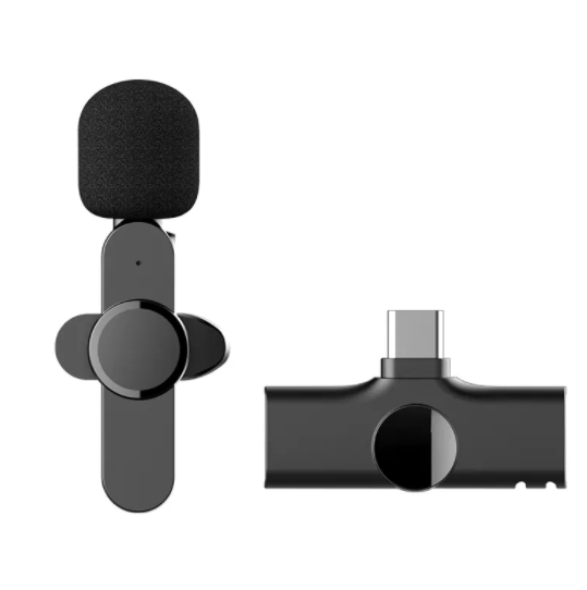 Wireless Bluetooth Lavalier Microphone Type C Lapel Clip Mic for TikTok Vlog Supports Multi-Channel Real-Time Mixing Microphone