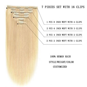 ISWEET Cheveux Humains Vierges Brésiliens Remy Double Trame Style Personnalisé Ondulé Profond Bouclé Extension à Clip Traitement à la Machine Cuticule Intacte - Product Image 2