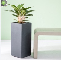 Poids léger carré élevé extérieur avec des pots d'usine concrets matériels favorables à l'environnement de couleur naturelle