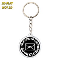 Porte-clés en acrylique Friends to Lovers Book Club, breloque de sac et accessoire de porte-clés sur le thème des tropes romantiques, design transparent double face