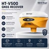 Récepteur GPS GNSS RTK haute performance Hi-Target V500, instrument de topographie 1408 canaux, code permanent pour le terrain de topographie