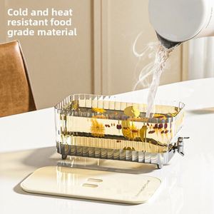 Carafe en plastique pour eau chaude/froide avec robinet, qualité alimentaire, grande capacité, design moderne et simple, pour jus, lait et boissons froides - Product Image 4