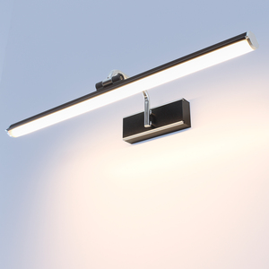 Lámpara de espejo LED de pared de 12W y 62CM, accesorios de iluminación para baño, color negro, luz frontal para espejo LED/luz de tocador/luz de maquillaje - Product Image 1