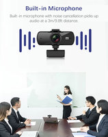 Kamera Webcam 2K Oem/Odm, Kamera Web 1080P 2K 4K Usb Full Hd PC Komputer dengan Mikrofon