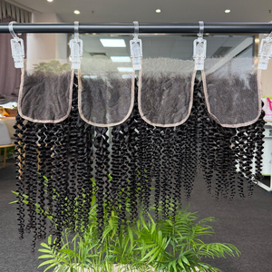 Envío Rápido Cabello Humano Virgen 100% de 14-20 Pulgadas, Cerraciones de Encaje HD Rizadas y Onduladas, Color Natural, Suave y Sedoso - Product Image 2