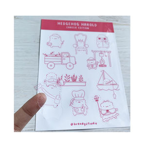 Feuille d'autocollants holographiques en vinyle <span class=keywords><strong>transparent</strong></span> décoratif personnalisé A5 A6 impression personnalisée feuille d'autocollants découpés par baiser - Product Image 4