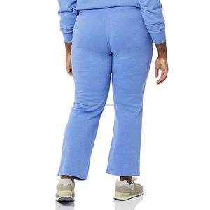 <span class=keywords><strong>Pantalon</strong></span> de sport grande taille pour <span class=keywords><strong>femme</strong></span>, taille mi-haute élastique, décontracté, pour fitness et <span class=keywords><strong>jogging</strong></span>, sur mesure, 100 % coton, devant plat, coupe ample - Product Image 2