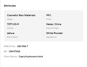 Ácido Caprilhidroxámico al 99% CHA CAS7377-03-9 Polvo Blanco para Aclarar la Piel - Product Image 6