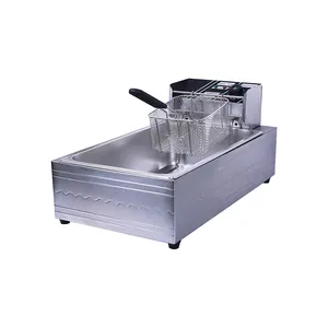 3kw Oil Deep Fryer Pot Stainless Steel Restaurant Frying Machines For Snack Street