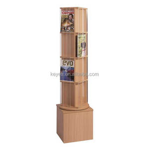 <span class=keywords><strong>Présentoir</strong></span> de <span class=keywords><strong>livre</strong></span> rotatif en bois sur pied de <span class=keywords><strong>bibliothèque</strong></span> de magasin de détail personnalisé - Product Image 2