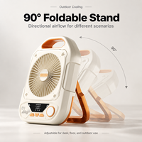 Nouveau ventilateur pliable rechargeable haute vitesse 2026 pour camping extérieur avec lumière LED pour tente, bureau et pêche
