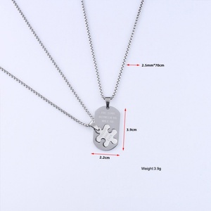 Nuevo Collar con Colgante de Pieza de Rompecabezas de Acero Inoxidable de Alto Brillo, Antideslustre, Venta al por Mayor 2024 - Product Image 1