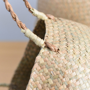 Handmade Woven Basket Round Straw <b>Bamboo</b> Plant <b>Pot</b> For Home Decor Standing Type - Product Image 4
