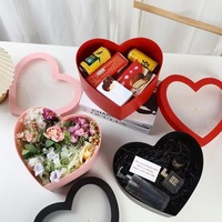 Boîtes d'emballage rigides personnalisées en forme de cœur, boîte cadeau recyclable en carton ivoire avec fenêtre transparente pour bouquet de roses, parfum, photo, bougie