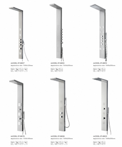 Columna de panel de <span class=keywords><strong>ducha</strong></span> montada en la pared de acero inoxidable moderna, <span class=keywords><strong>torre</strong></span> de cascada con chorros de masaje corporal para uso en hoteles - Product Image 4