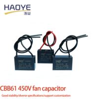 Condensateur de moteur AC CBB61 2µF 450VAC, condensateur à film polypropylène métallisé pour ventilateur/pompe à eau/démarrage et fonctionnement du moteur