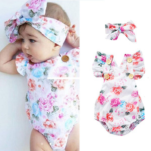 Ropa de bebé para niña, ropa de recién nacido, pelele con diadema, gran oferta, con volantes - Product Image 2