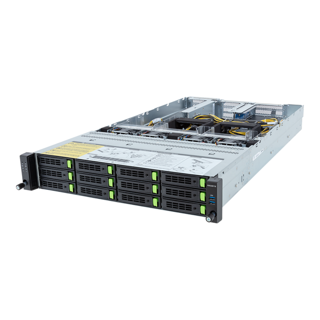 GIGABYTE R283-SF0 Rack Server - 5th/4th Gen Intel Xeon Scalable - 2U DP 4 X PCIe Gen5 GPUs (12 X Drives)