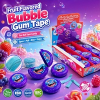 Groothandel op maat gemaakte fruitige bubblegumroltape, zoete blauwe framboos, aardbei en druivensmaak kauwgom voor kinderen