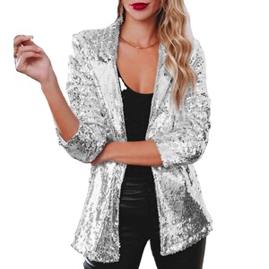 Drop Ship Blazer da donna con paillettes Shinny <span class=keywords><strong>giacca</strong></span> da donna elegante Cardigan top Glitter a maniche lunghe <span class=keywords><strong>giacca</strong></span> da discoteca - Product Image 1