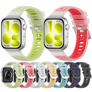 Nouveau bracelet de montre intelligente sport en silicone transparent bicolore pour <span class=keywords><strong>Huawei</strong></span> Watch Fit 5, bracelet pour <span class=keywords><strong>Huawei</strong></span> Fit 4, Watch Fit4 Pro, Fit3 - Product Image 1