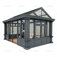 Kit de carport américain, véranda de jardin préfabriquée en verre transparent et aluminium, pour cour
