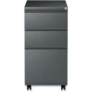 Alera PBBBFCH <b>Metal</b> Pedestal <b>File</b> <b>Cabinet</b> Three-Drawer with Full-Length Pull 14 7/8 X 19 1/8 Charcoal - Product Image 1