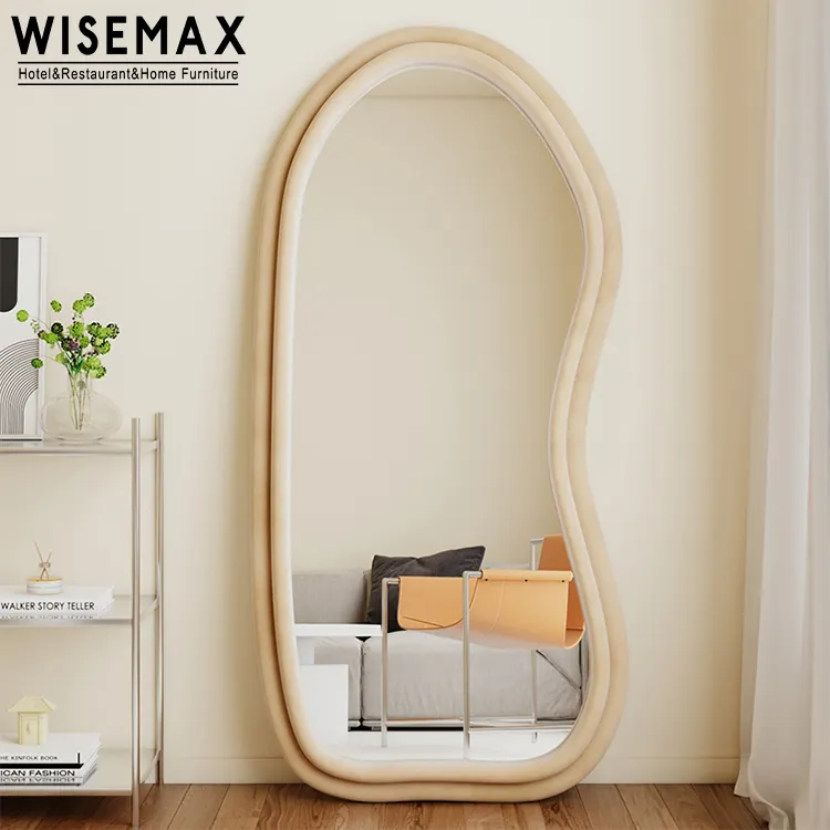 WISEMAX mobili soggiorno mobili a forma di arachidi specchio camera da letto supporto a tutta lunghezza specchio da parete specchio da parete per vestire