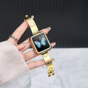สายนาฬิกาโลหะ Upro Fashion Clover สำหรับ Apple Watch 10 9 Ultra 42 46 49 มม. สายรัดข้อมือโลหะแบบเรียบหรูสำหรับผู้หญิง - Product Image 4