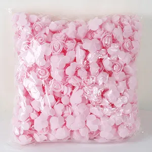 Оптовая продажа, розы из пенопласта, 3,5 см, искусственная пена, розовая голова, розовый медведь, подарок на свадьбу