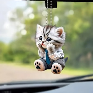 Colgante con Forma de Gato para Accesorios Interiores de Coche, Material Acrílico, Decoración Colgante para Coche - Product Image 2