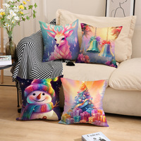 Vente en gros Sapin de Noël Bonhomme de neige Décoratif Oreillers Couverture Logo Personnalisé Polyester Coussin Décor Cas 45*45cm pour Canapé-Lit