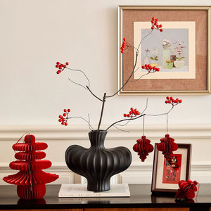Branches artificielles de houx avec baies rouges, fleurs en plastique pour vase, décoration réaliste du Nouvel An chinois, 30cm-100cm - Product Image 3