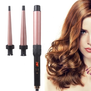 Bigoudi personnalisé barils interchangeables PTC chauffage rapide LCD <span class=keywords><strong>fer</strong></span> à friser <span class=keywords><strong>3</strong></span> en 1 <span class=keywords><strong>fer</strong></span> à friser - Product Image 1
