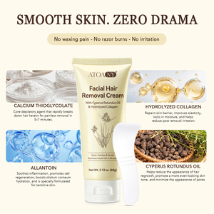 Crème dépilatoire visage quotidienne ATOANY, dépilatoire douce et efficace sans douleur pour femmes, sans abîmer la peau - Product Image 3