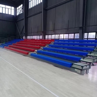Chaise de stade portable en HDPE pour salle de sport intérieure, sièges confortables et durables pour les gradins, applications pour les jambes, logo personnalisé, toutes saisons