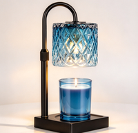 Lampe chauffe-cire bleue avec minuterie, chauffe-cire pour la cire fondue, cadeaux d'anniversaire, cadeaux de Noël pour femmes, maman, elle, cadeau de pendaison de crémaillère