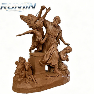 Estatua de bronce fundido antiguo de gran tamaño de la marca RUNJIN, de <span class=keywords><strong>Isaac</strong></span>, el hijo de Abraham, para decoración de jardín de iglesia católica, con temática religiosa. - Product Image 3