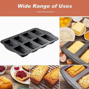 <span class=keywords><strong>Mini</strong></span> <span class=keywords><strong>moule</strong></span> à pain en acier au carbone, 8 cavités, cuisson antiadhésive, moules à gâteaux, brownies, <span class=keywords><strong>moule</strong></span> à pain - Product Image 6