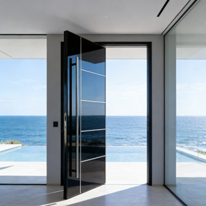 Porte d'Ingresso Pivotanti per Case Moderne, Porta Esterna <span class=keywords><strong>su</strong></span> <span class=keywords><strong>Misura</strong></span>, Porta d'Entrata di Lusso in Alluminio con Sicurezza - Product Image 2