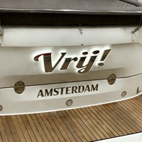 Lettres de yacht rétroéclairées en acier inoxydable 316 IP68, polies miroir personnalisées, enseigne de nom de bateau 3D à LED pour la coque du bateau, le transom