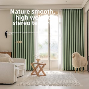 Cortinas de ventana de Bahía de dormitorio moderno de gama alta personalizadas, ojal opaco completo, plisado de ambiente sencillo y fresco grueso - Product Image 4