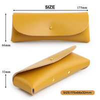Boîte à lunettes compacte Chic en cuir de première qualité à fermeture à bouton en métal pour nez interne étui à lunettes rétro portable classique