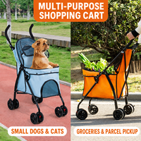 Poussette pour animaux de compagnie à 4 roues, grande capacité, étanche, charge 70 kg, ultra durable, légère, pour petits chiens et chats, pliage rapide en 2 secondes