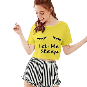 Elegant Printed Jersey Sleepwear for <b>Women</b> | Custom Cotton Long Sleeve <b>Pyjamas</b> with Front Logo Soft Breathable Nightwear Set - Product Image 5