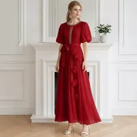 Robe d'été élégante rouge pour femmes, design cintré, robe longue élégante pour occasions spéciales