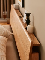 Meubles de chambre à coucher en bois de chêne massif de style minimaliste nordique F8015 Tête de lit en bois réglable de couleur noyer naturel et noir